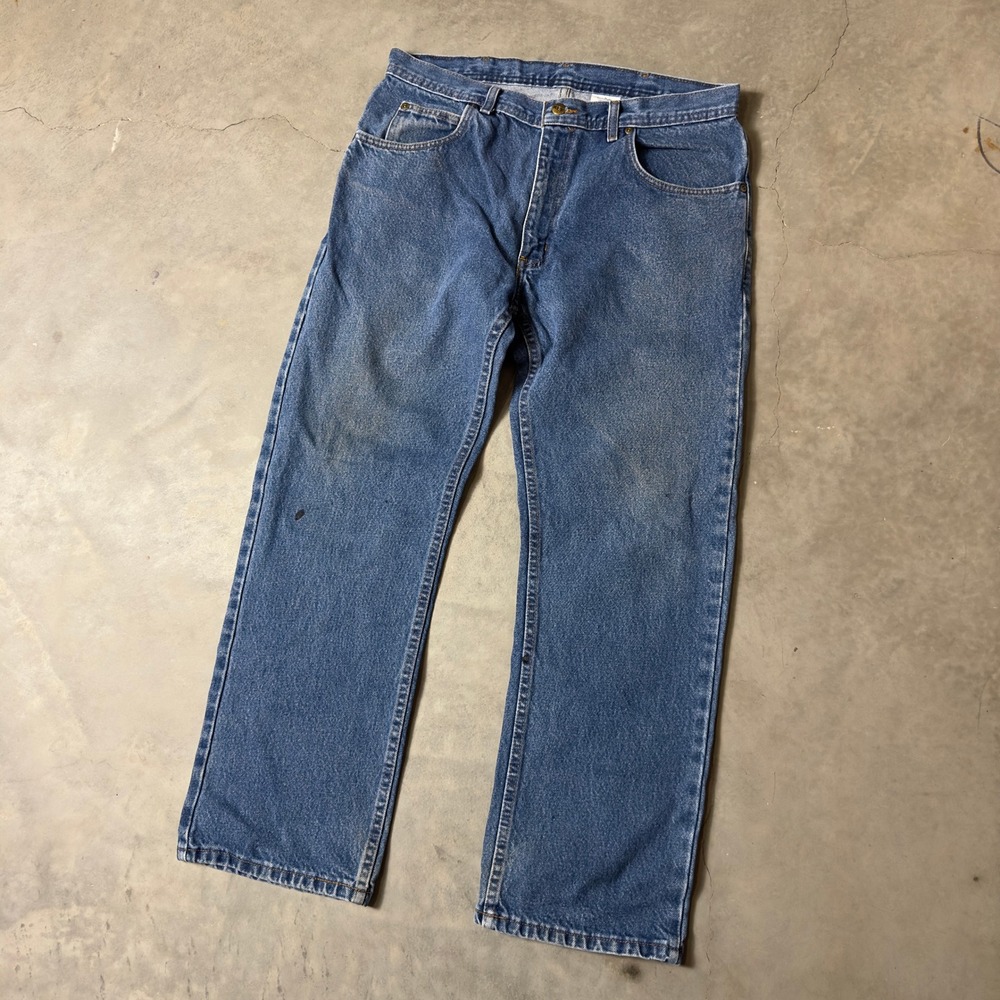 Vintage Key Imperial Denim Jeans Mens 34x30 Blue Workwear Baggy Straight Leg